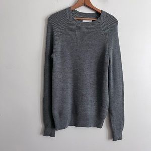 Everlane Charcoal 100% Wool Crew Neck Sweater